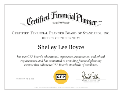 CFP Certificate 